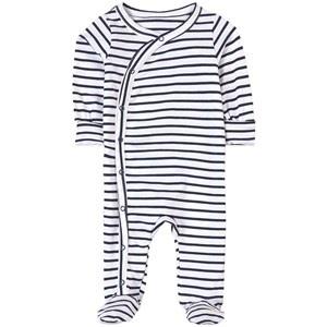A Happy Brand Striped Footed Baby Body White 50/56 cm