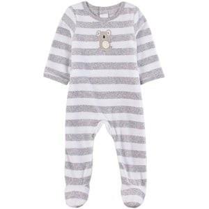 Absorba Velvet Footed Baby Body Gray 6 Months