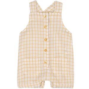 Absorba Checkered Overall Shorts Yellow 6 Months