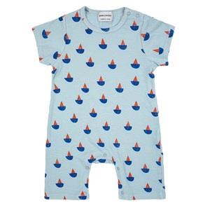 Bobo Choses Printed Romper With Sailing Boats Blue 6 Months