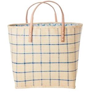 Rice Large Checked Shopping Bag In Raffia Natural One Size