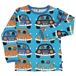 Småfolk Car Printed T-Shirt Ocean Blue 1-2 Years
