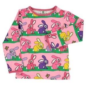 Småfolk Printed T-Shirt With Rabbits Sea Pink 1-2 Years
