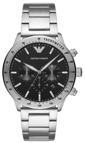 Emporio Armani Miesten kello AR11241 Mario Musta/Teräs Ø43 mm