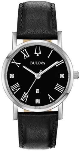 Bulova Naisten kello 96P192 Dress Musta/Nahka Ø32 mm