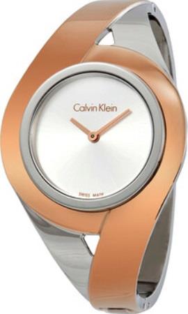 Calvin Klein Naisten kello K8E2S1Z6 Hopea/Punakultasävyinen Ø24 mm