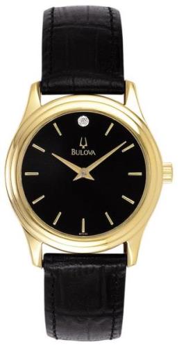 Bulova Naisten kello 97Y01 Dress Musta/Nahka Ø30 mm