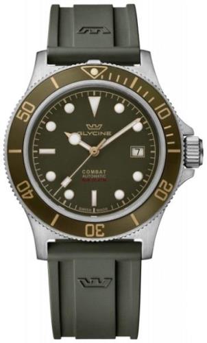 Glycine Miesten kello GL0329 Combat Sub Vihreä/Kumi Ø42 mm