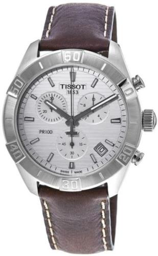 Tissot Miesten kello T101.617.16.031.00 Pr 100 Hopea/Nahka Ø44 mm