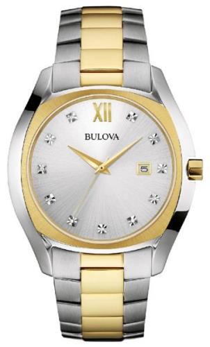 Bulova Miesten kello 98D125 Diamond Hopea/Kullansävytetty teräs