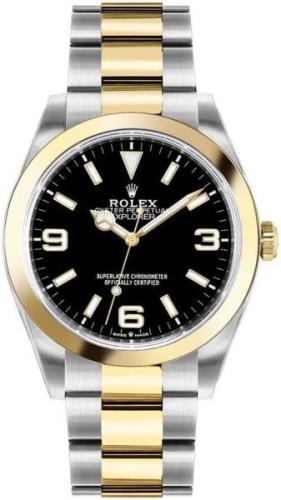 Rolex Miesten kello 124273-0001 Explorer Musta/18K keltakultaa Ø36 mm