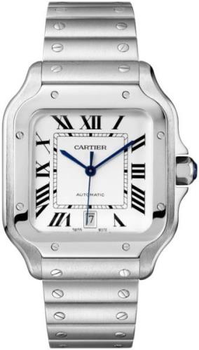Cartier Miesten kello WSSA0018 Santos De Valkoinen/Teräs