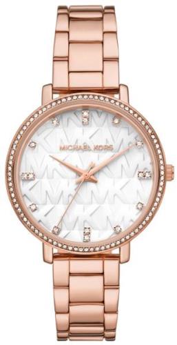 Michael Kors Naisten kello MK4594 Pyper Valkoinen/Punakultasävyinen