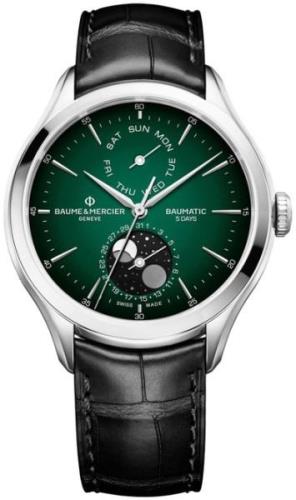 Baume & Mercier Miesten kello MOA10654 Clifton Vihreä/Nahka Ø42