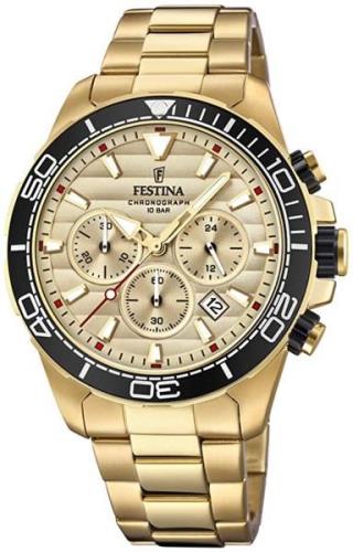 Festina Miesten kello F20364-1 Beige/Kullansävytetty teräs Ø44.3 mm