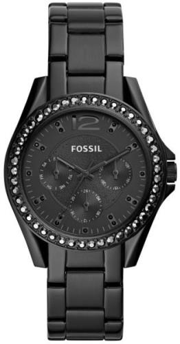 Fossil Naisten kello ES4519 Riley Musta/Teräs Ø38 mm