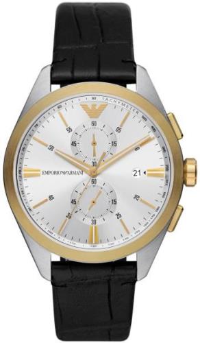 Emporio Armani Miesten kello AR11498 Hopea/Nahka Ø43 mm