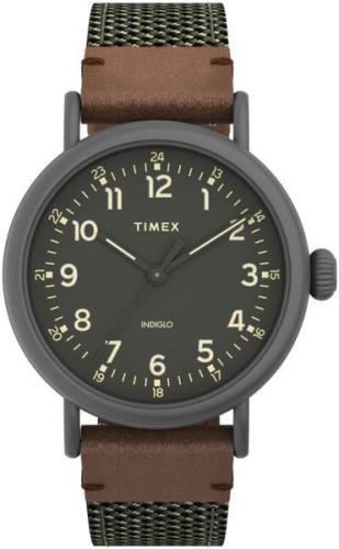 Timex Miesten kello TW2U89700 Standard Vihreä/Nahka Ø40 mm