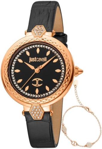 Just Cavalli Naisten kello JC1L205L0025 Snake Musta/Nahka Ø34 mm