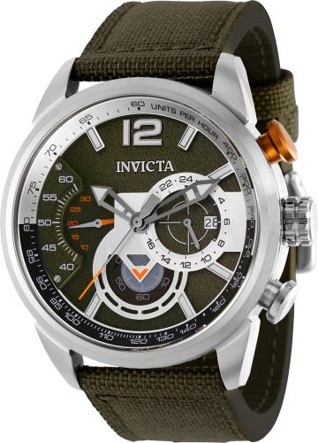 Invicta Miesten kello 39654 Aviator Vihreä/Tekstiili Ø46 mm