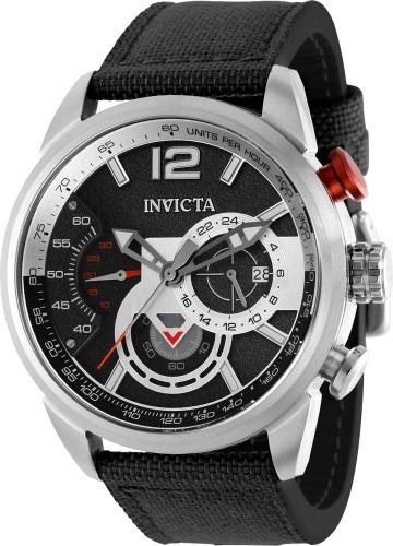 Invicta Miesten kello 39652 Aviator Musta/Tekstiili Ø46 mm