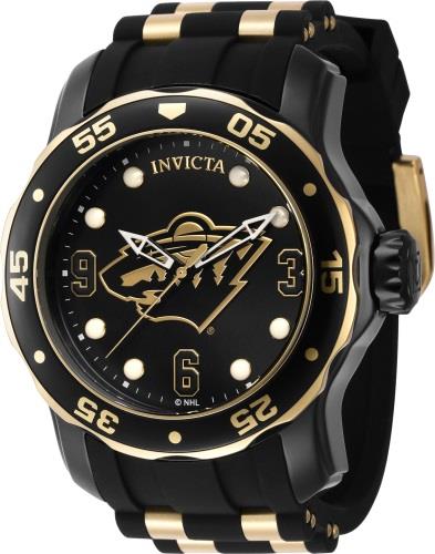 Invicta Miesten kello 42317 NHL Musta/Kullansävytetty teräs Ø48 mm