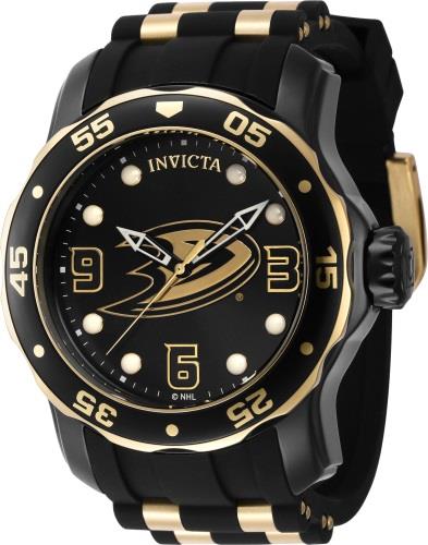 Invicta Miesten kello 42316 NHL Musta/Kullansävytetty teräs Ø48 mm