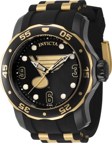 Invicta Miesten kello 42313 NHL Musta/Kullansävytetty teräs Ø48 mm