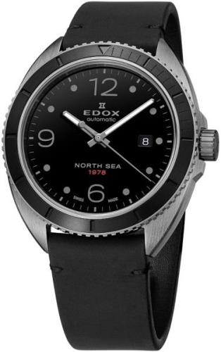 Edox Miesten kello 80118-357NG-N1 North Sea Musta/Nahka Ø43 mm