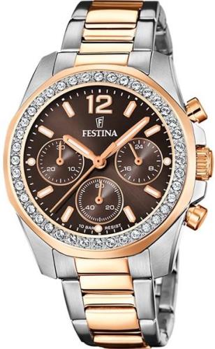 Festina Naisten kello F20608-1 Other Ruskea/Teräs Ø38 mm