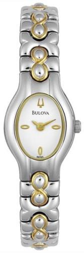 Bulova Naisten kello 98T65 Valkoinen/Teräs Ø18 mm