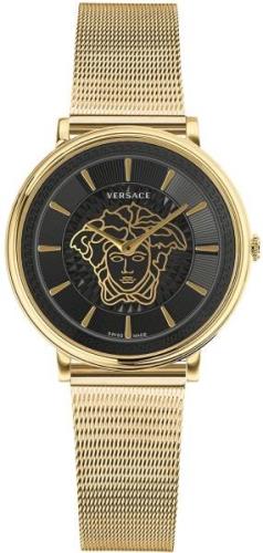 Versace Naisten kello VE8102119 V Circle Musta/Kullansävytetty