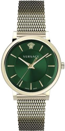 Versace Miesten kello VE5A00820 V Circle Vihreä/Kullansävytetty