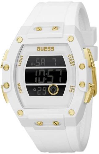 Guess Miesten kello GW0340G1 Tonneau Valkoinen/Kumi Ø45 mm