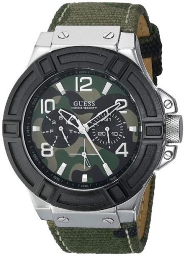 Guess Miesten kello W0407G1 Rigor Monivärinen/Nahka Ø45 mm