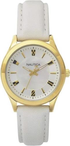 Nautica Naisten kello NAPVNC001 Valkoinen/Nahka Ø36 mm