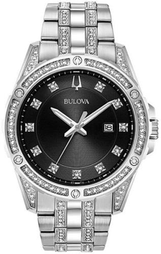 Bulova Miesten kello 96K105 Crystal Musta/Teräs Ø43 mm