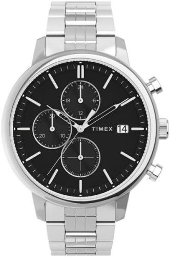 Timex Miesten kello TW2V01600 Chicago Musta/Teräs Ø45 mm