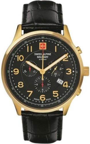 Swiss Alpine Military Miesten kello 7084.9517 Classic Musta/Nahka