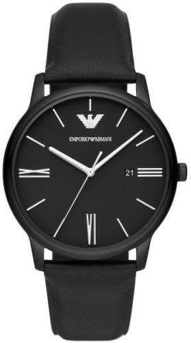 Emporio Armani Miesten kello AR11573 Minimalist Musta/Nahka Ø42 mm