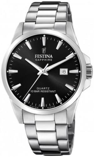 Festina Miesten kello F20024-4 Swiss Made Musta/Teräs Ø41 mm