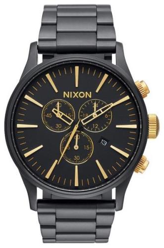 Nixon Miesten kello A3861041-00 The Sentry Musta/Teräs Ø42 mm