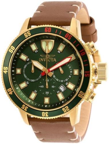 Invicta Miesten kello 31398 I-Force Vihreä/Nahka Ø46 mm