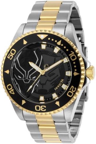 Invicta Miesten kello 29687 Marvel Musta/Kullansävytetty teräs Ø44