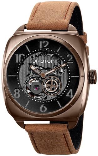 Briston Miesten kello 211042.SPK.SK.5.BR Skeleton Musta/Nahka