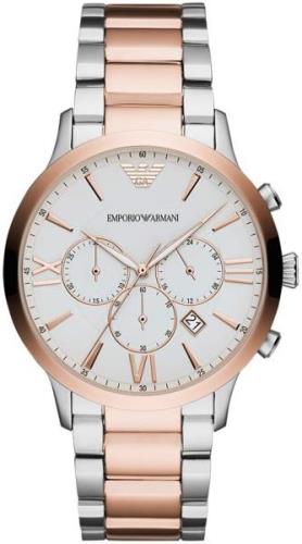 Emporio Armani Miesten kello AR11209 Valkoinen/Punakultasävyinen