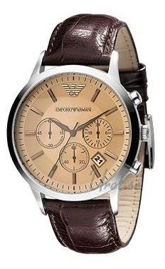 Emporio Armani Miesten kello AR2433 Classic Hopea/Nahka Ø43 mm