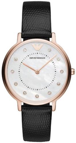 Emporio Armani Naisten kello AR80011 Dress Hopea/Nahka Ø32 mm