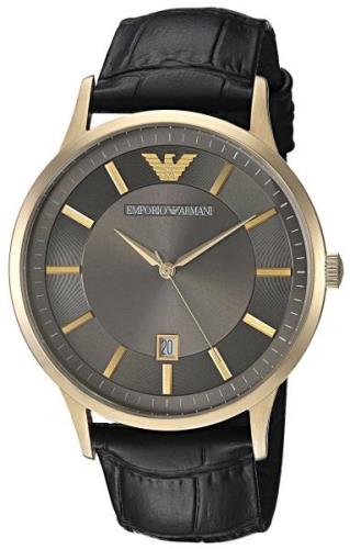 Emporio Armani Miesten kello AR11049 Classic Harmaa/Nahka Ø43 mm