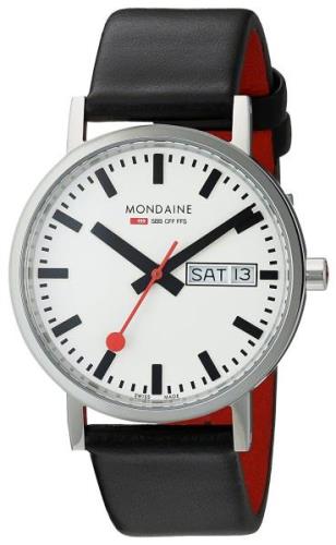 Mondaine Miesten kello A667.30314.11SBB Valkoinen/Nahka Ø36 mm